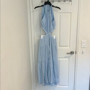 Light Blue Halter Maxi Dress